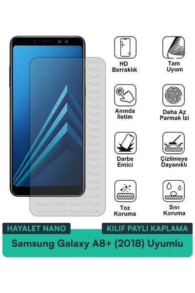 Milat Tech حافظة سامسونج جالاكسي A8+ (2018) هايلايت نانو متوافقة مع طبقة حماي...