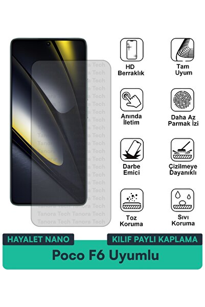 Milat Tech غطاء حماية نانو لهاتف Poco F6 متوافق مع فيلم حماية الشاشة مقاوم لل...