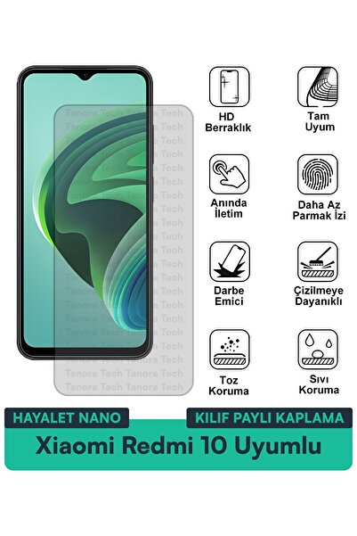 Milat Tech غطاء حماية شاشة متوافق مع هاتف Xiaomi Redmi 10 Ghost Nano مقاوم لل...