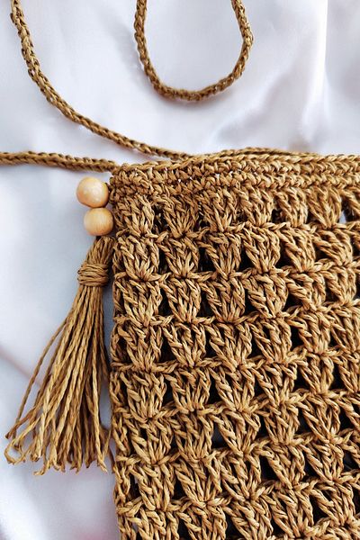 BB Natural Straw Mini Shoulder Bag
