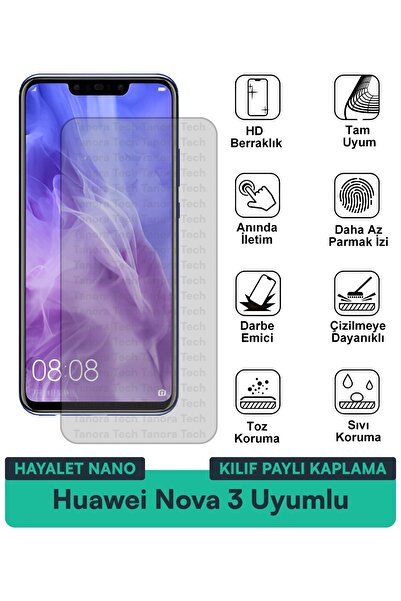 Milat Tech غطاء حماية نانو لهاتف هواوي نوفا 3 متوافق مع فيلم حماية الشاشة مقا...