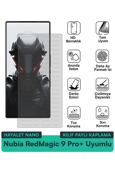 Milat Tech حافظة Nubia RedMagic 9 Pro+ Hayalet Nano متوافقة مع طبقة حماية الش...