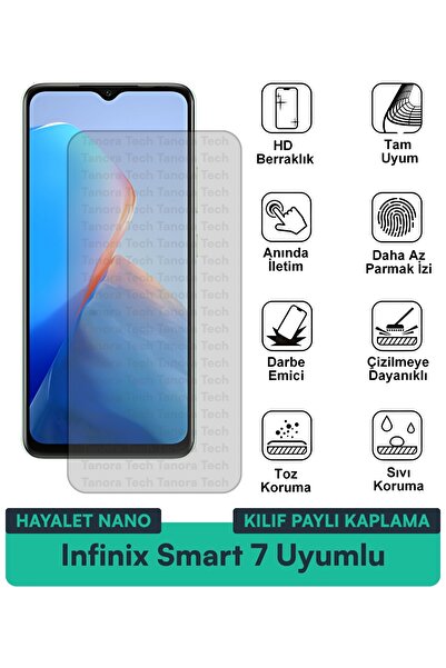 Milat Tech حافظة Infinix Smart 7 Hayalet Nano المتوافقة مع طبقة حماية الشاشة ...