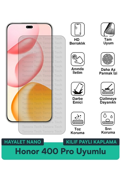 Milat Tech غطاء حماية نانو لهاتف هونور 400 برو متوافق مع فيلم حماية الشاشة مق...