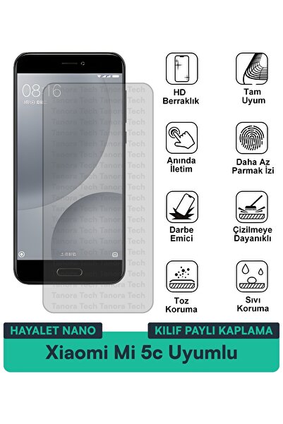 Milat Tech غطاء حماية شاشة متوافق مع هاتف Xiaomi Mi 5c Ghost Nano مقاوم للخدو...