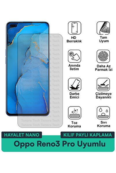 Milat Tech حافظة Oppo Reno3 Pro Hayalet Nano متوافقة مع طبقة حماية الشاشة، هي...
