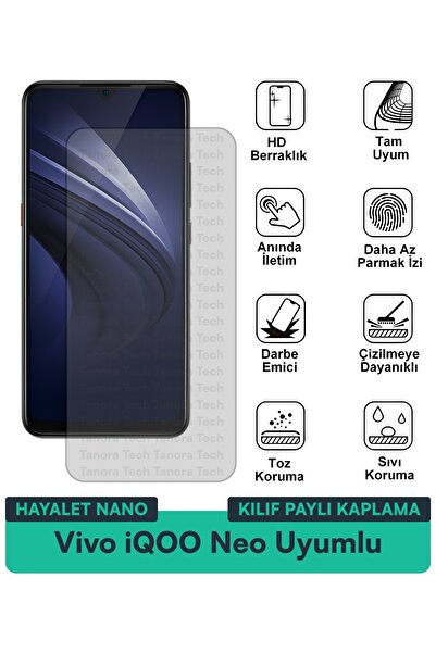 Milat Tech غطاء حماية شاشة متوافق مع هاتف Vivo iQOO Neo Ghost Nano مقاوم للخد...