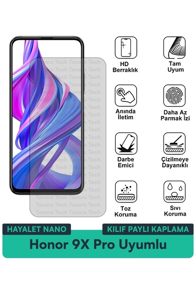 Milat Tech حافظة Honor 9X Pro Hayalet Nano متوافقة مع طبقة حماية الشاشة ومقاو...