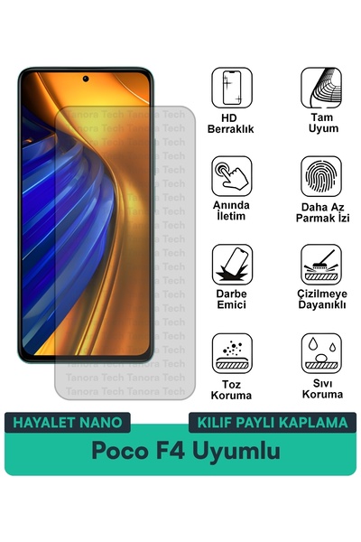 Milat Tech غطاء حماية نانو لهاتف Poco F4 متوافق مع فيلم حماية الشاشة مقاوم لل...