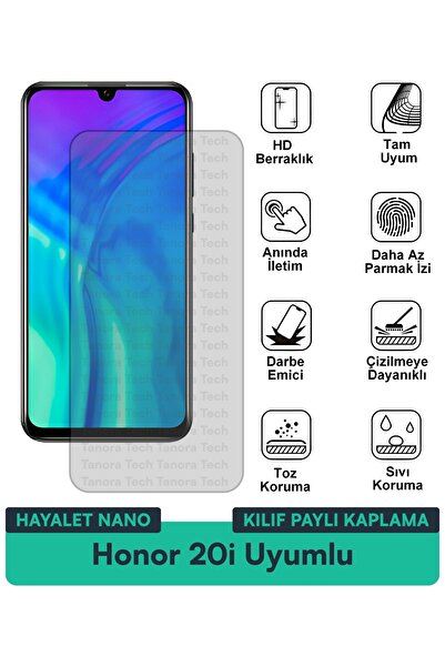 Milat Tech غطاء حماية Honor 20i Hayalet Nano متوافق مع طبقة حماية الشاشة مقاو...