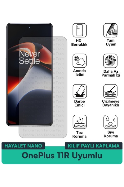 Milat Tech غطاء حماية شاشة متوافق مع هاتف OnePlus 11R Ghost Nano مقاوم للخدوش...