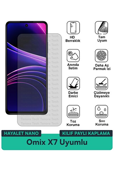 Milat Tech غطاء حماية شاشة متوافق مع Omix X7 Ghost Nano مقاوم للخدوش والصدمات