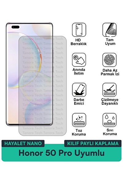 Milat Tech حافظة Honor 50 Pro Hayalet Nano متوافقة مع طبقة حماية الشاشة ومقاو...