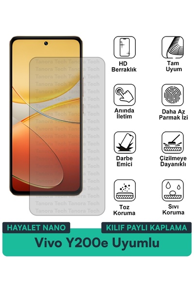 Milat Tech غطاء حماية نانو لهاتف فيفو Y200e متوافق مع فيلم حماية الشاشة مقاوم...