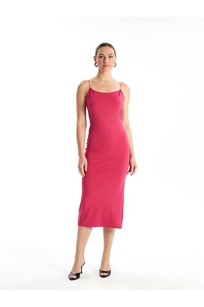 LC Waikiki Lcw U-Neck Straight Strap Women's Dress Fast Fashion