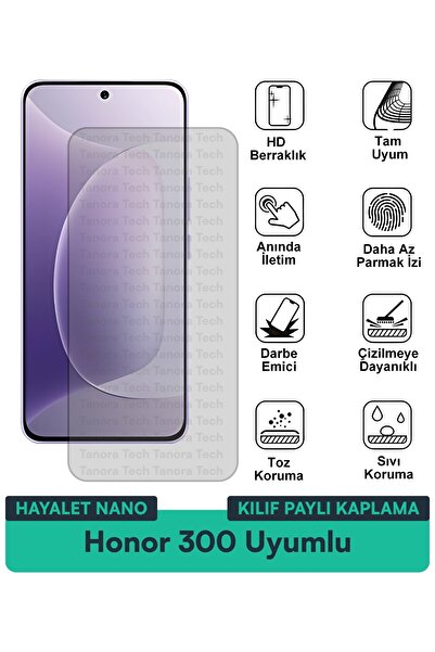 Milat Tech حافظة Honor 300 Hayalet Nano متوافقة مع طبقة حماية الشاشة ومقاومة ...