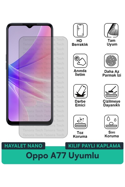 Milat Tech غطاء حماية نانو لهاتف أوبو A77 متوافق مع فيلم حماية الشاشة مقاوم ل...