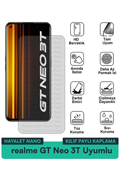 Milat Tech حافظة Realme GT Neo 3T Hayalet Nano متوافقة مع طبقة حماية الشاشة م...