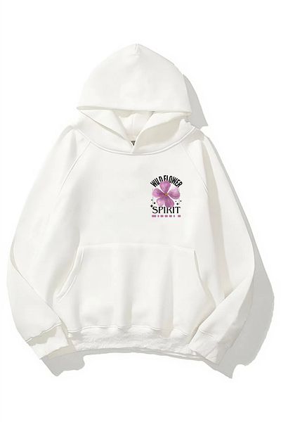 CROFT (3 Threads) Wild Flower Spirit Printed Oversize Hoodie Sweatshirt