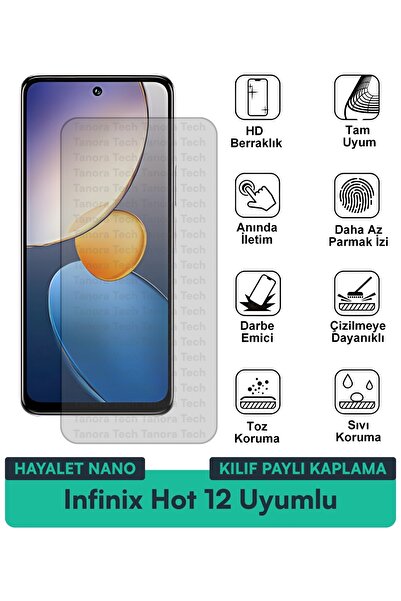 Milat Tech غطاء حماية نانو لهاتف Infinix Hot 12 متوافق مع فيلم حماية الشاشة م...
