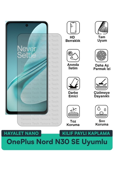 Milat Tech حافظة OnePlus Nord N30 SE Hayalet Nano متوافقة مع طبقة حماية الشاش...