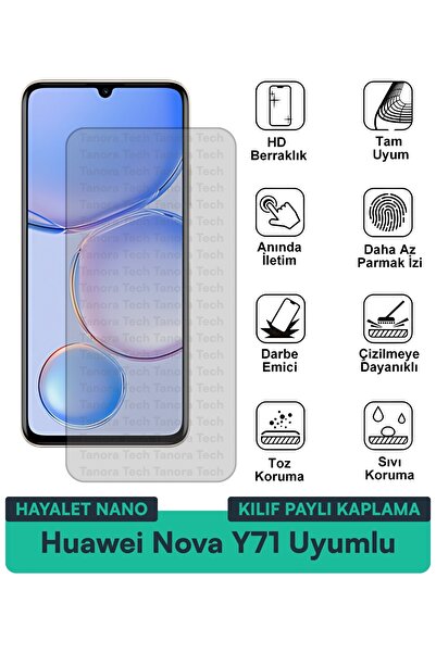 Milat Tech غطاء حماية نانو لهاتف هواوي نوفا Y71 متوافق مع فيلم حماية الشاشة م...