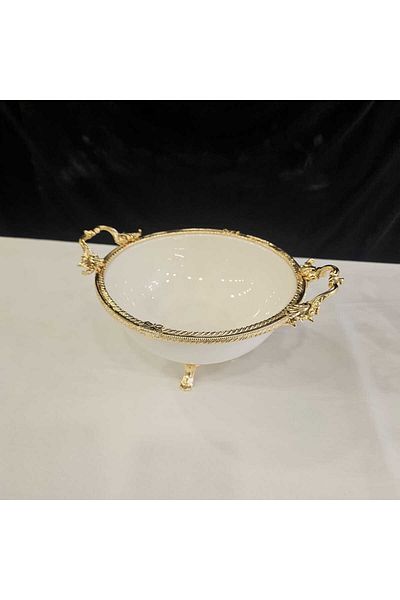 MaviDamla 4 Pieces Cast Edge Frame Porcelain Presentation Set Gold