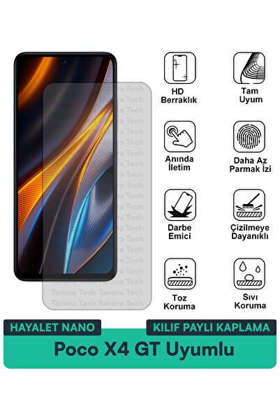 Milat Tech غطاء حماية نانو لهاتف Poco X4 GT متوافق مع فيلم حماية الشاشة مقاوم...
