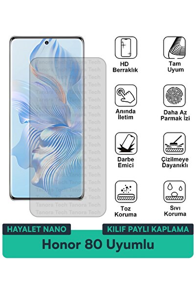 Milat Tech حافظة Honor 80 Ghost Nano متوافقة مع طبقة حماية الشاشة ومقاومة للخ...