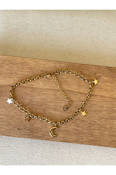Rupen Kraft 316 L Surgical Steel Gold Model Doc Chain Dangle Stainless Tarnish Free Steel Anklet