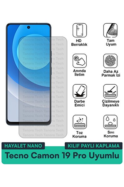 Milat Tech غطاء حماية نانو لهاتف تكنو كامون 19 برو متوافق مع فيلم حماية الشاش...