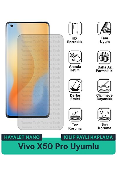 Milat Tech حافظة Vivo X50 Pro Hayalet Nano متوافقة مع طبقة حماية الشاشة ومقاو...