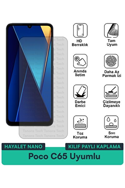 Milat Tech غطاء حماية نانو لهاتف Poco C65 متوافق مع فيلم حماية الشاشة مقاوم ل...