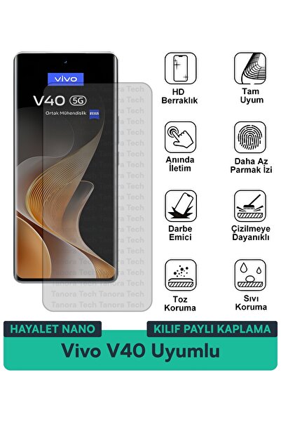 Milat Tech غطاء حماية نانو لهاتف فيفو V40 متوافق مع فيلم حماية الشاشة مقاوم ل...