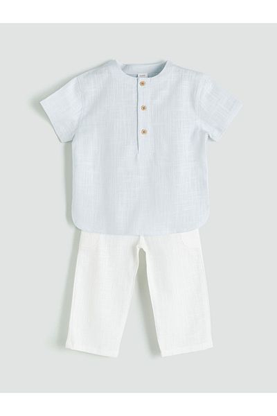 LC Waikiki Lcw Basic Baby Boy Shirt and Shorts 2 Pack Fast Fashion