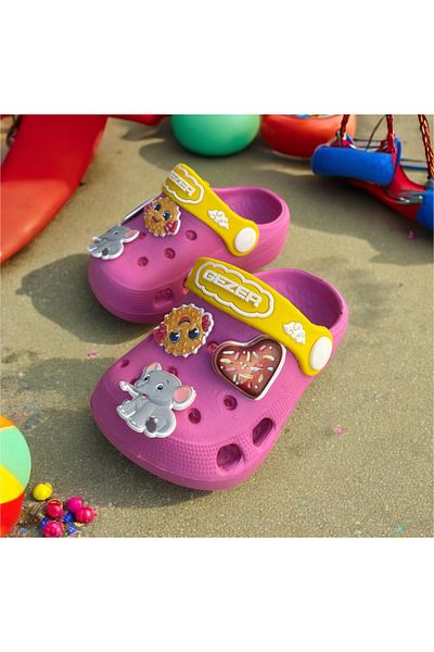 GEZER Girl's & Baby's Cros Slippers. Girl's Slippers Suitable for Daily Use on the Beach, Pool and Garden (3 Figures)