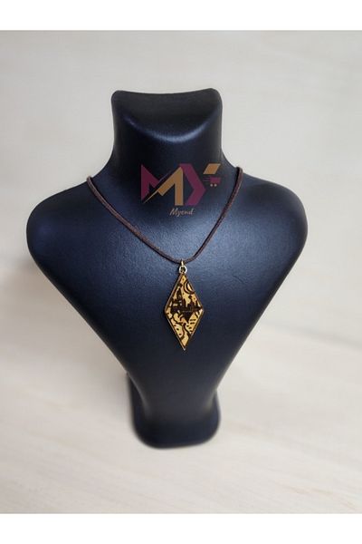 Myend Harry Potter World Printed Quadrilateral Shaped Wooden Necklace