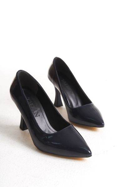 MRVN MERVINA Luna Model Pointed Toe Daily Use Heeled Shoes Navy Blue