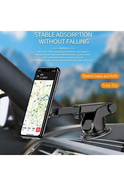 REDz Accessories Magnetic Holder KSC-473A, Dashboard Mount with Suction Cup, Adjustable Arm, Black