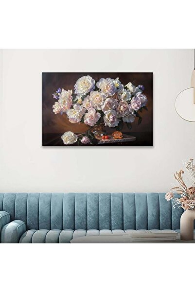 SND لوحة جدارية قماشية كانفس بتصميم زهور، اطار مخفي 40×60 سم