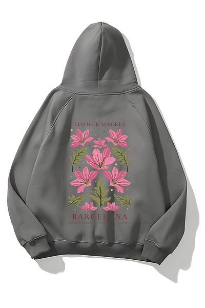 CROFT (3 Threads) Flower Market Printed Oversize Hoodie Sweatshirt