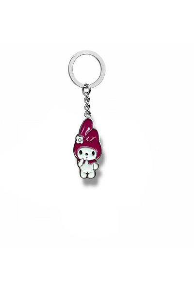 Herşey Nota Purple Keychain with Kuromi Figure – Cute Gothic Character Accessory
