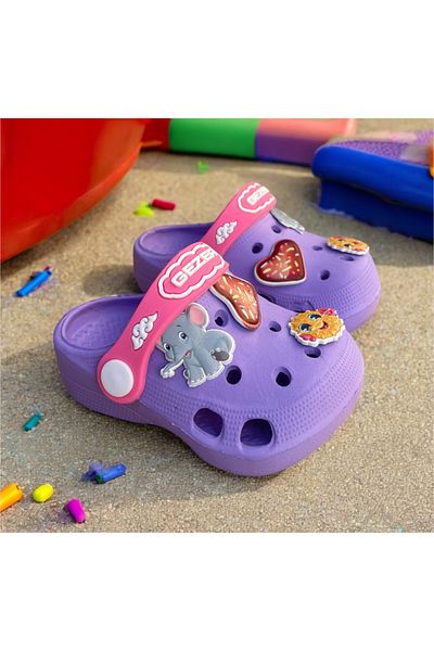 GEZER Girl's & Baby's Cros Slippers. Girl's Slippers Suitable for Daily Use on the Beach, Pool and Garden (3 Figures)