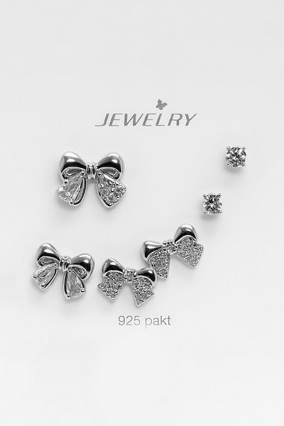 MakeWell Gold and Silver Colors 3-Piece Earring Set with 925S Sterling Silver Needle Kurdale Design