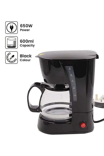 DLC Electric Coffee Maker 600.0 ml 650.0 W BA027 Black