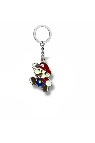 Herşey Nota Super Mario Cute Figure Keychain – Colorful Retro Game Themed Metal Accessory