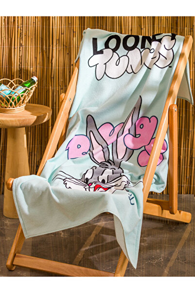 LC Waikiki Rmz Gi̇yi̇m Farkiyla Bugs Bunny Printed Cotton Beach Towel 70X150 cm