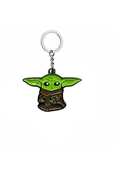 Herşey Nota Star Wars Baby Yoda (Grogu) Figural Keychain – Cute and Collectible Space Themed Accessory