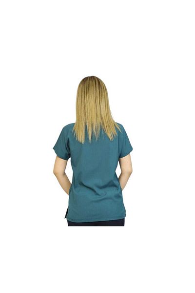nutrix Petrol Green Single Top Women's Fit Soft Lycra Bat Sleeve Nurse-Doctor Uniform Suit Scrubs