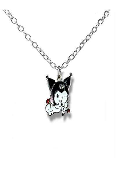 Herşey Nota Anime Kuromi Eros Figured Necklace – Cute Gothic Love Themed Jewelry with 60cm Chain